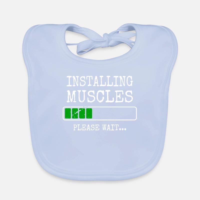 Installing Muscles Muscles Installs Gym Workout Organic Baby Bibs