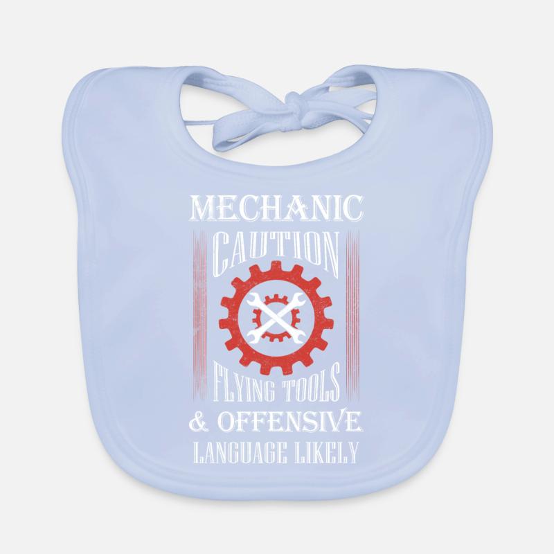 Flying Tools & Offensive Language Likely Mechanic Baby Bio-Lätzchen