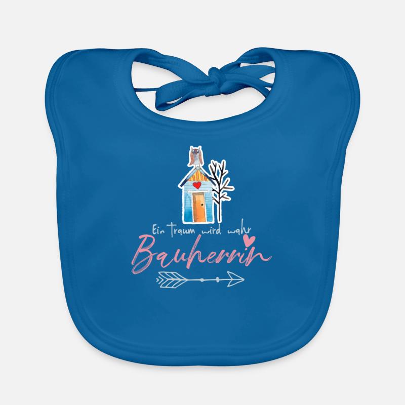 Bauherrin - Baby Bio-Lätzchen - Pfauenblau