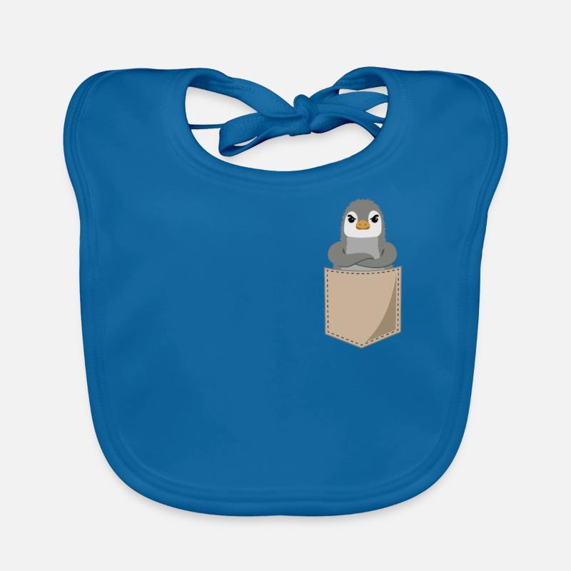 Evil Penguin Breast Pocket Print Seabird Gift Organic Baby Bibs