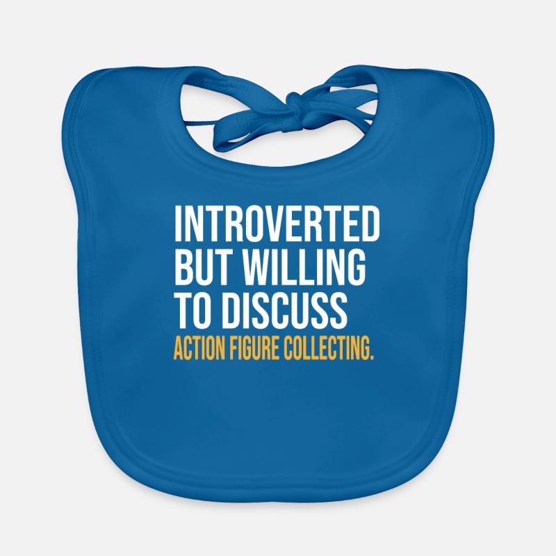 INTROVERTED BUT WILLING TO DISCUSS ACTION FIGURE C Organic Baby Bibs