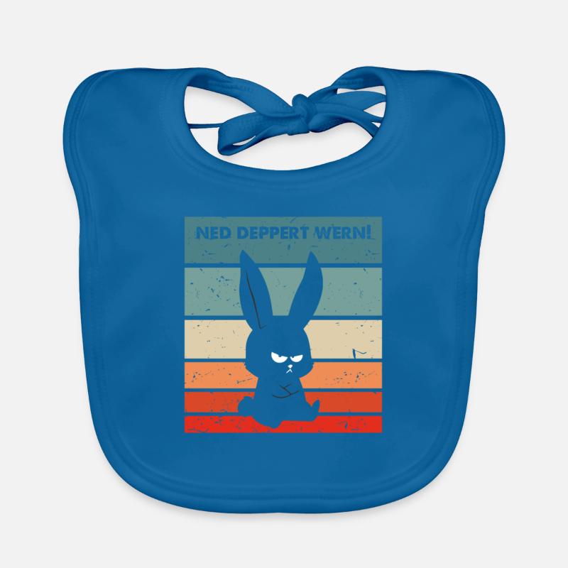 Ned devient deppert drôle en disant drôle de lapin - Bavoir bio Bébé - bleu paon