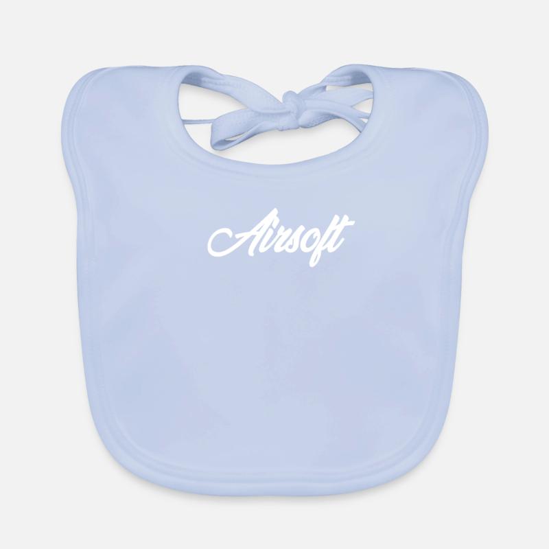 AIRSOFT CURSIVE TEXT NOVELTY HOBBY Organic Baby Bibs