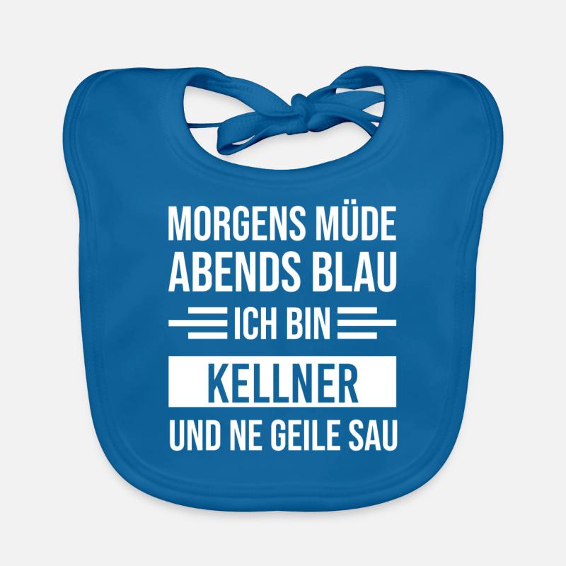 Morgens Müde Abends Blau Kellner Baby Bio-Lätzchen