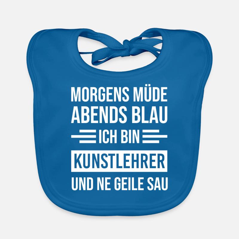 Morgens Müde Abends Blau Kunstlehrer Baby Bio-Lätzchen