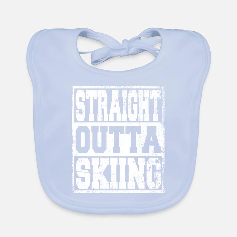 Skiing saying funny Organic Baby Bibs