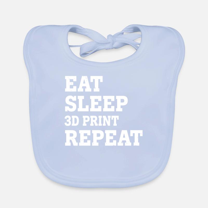 EAT SLEEP IMPRESSION 3D RÉPÉTER DRÔLE SARCASTIQUE Bavoir bio Bébé