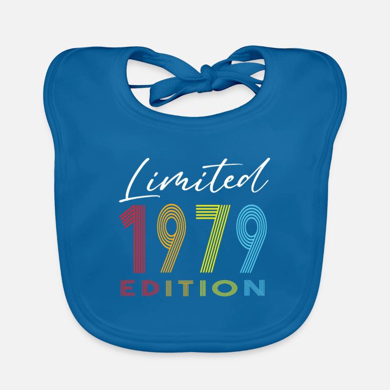 Édition limitée 1979 - Bavoir bio Bébé - bleu paon