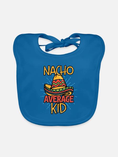 Nacho Average Kid Kids Outfit Mexico Fans - Organic Baby Bibs - peacock-blue - Front