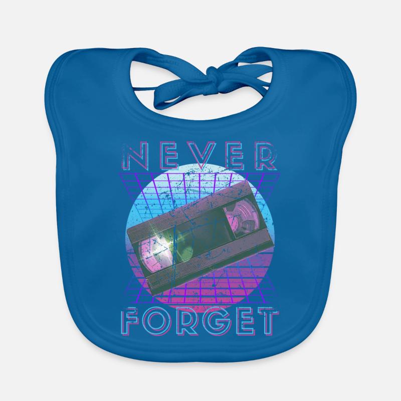 Never Forget Retro 80s 90s Nostalgia Organic Baby Bibs