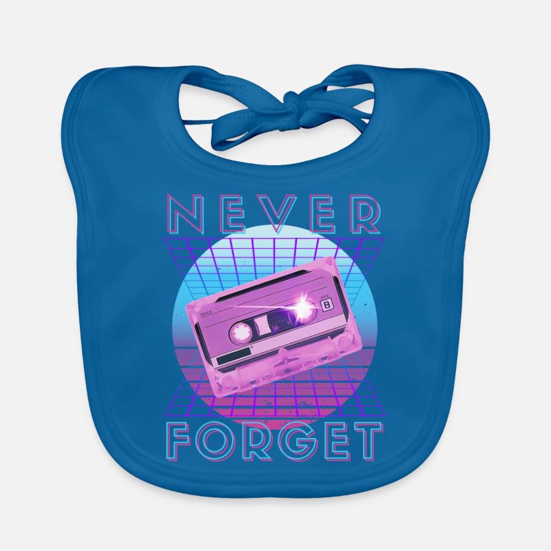 Never Forget Retro 80s 90s Nostalgia Organic Baby Bibs