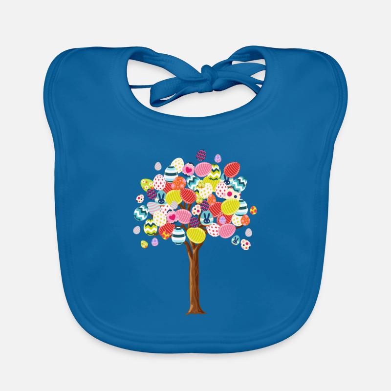 Arbre à œufs de Pâques avec lapin de Pâques Bavoir bio Bébé