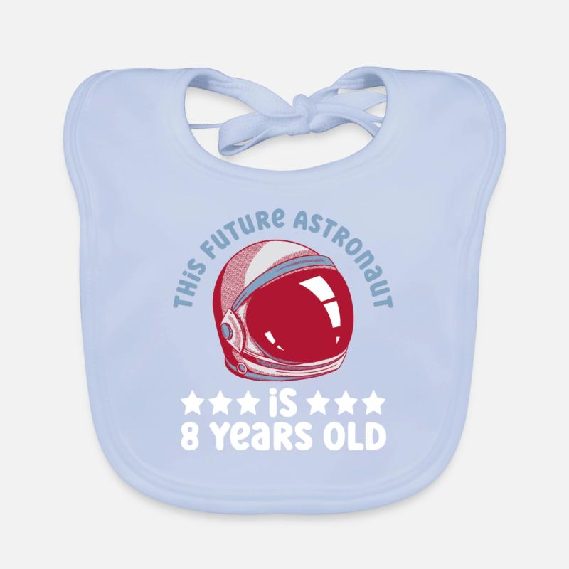 This future astronaut is 8 years old Organic Baby Bibs