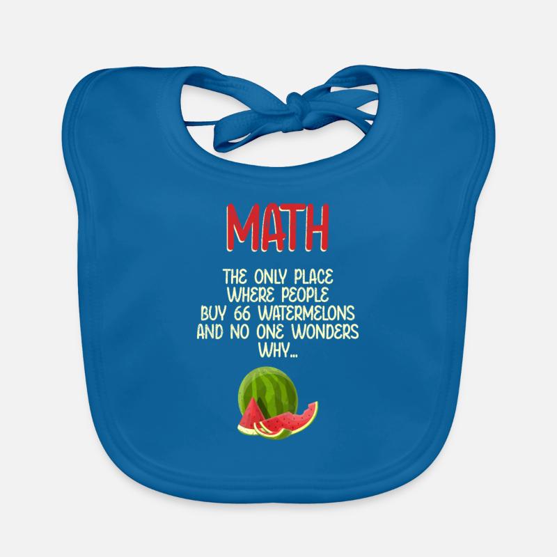 Math et pastèques Mathématiques Calcul Drôle Bavoir bio Bébé