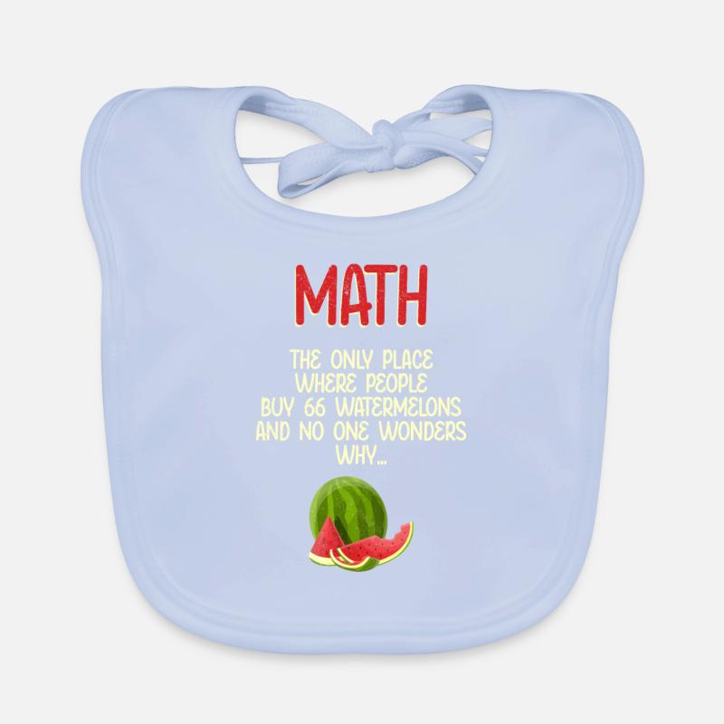 Math et pastèques Mathématiques Calcul Drôle Bavoir bio Bébé