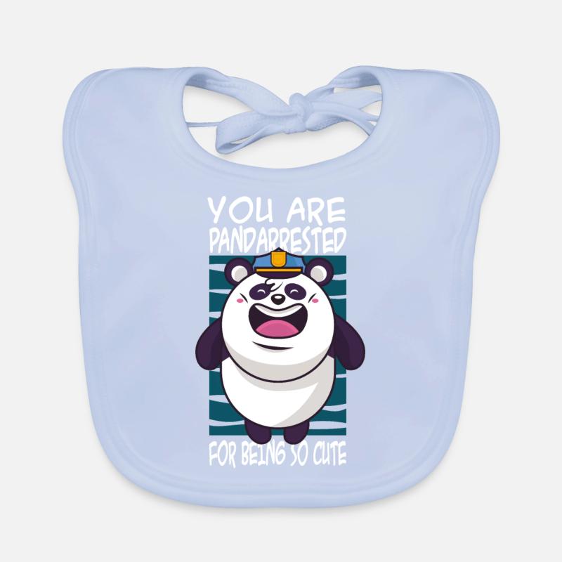 Panda saying cute Organic Baby Bibs