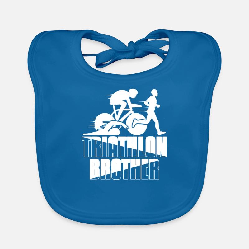 Triathlon - Bavoir bio Bébé - bleu paon