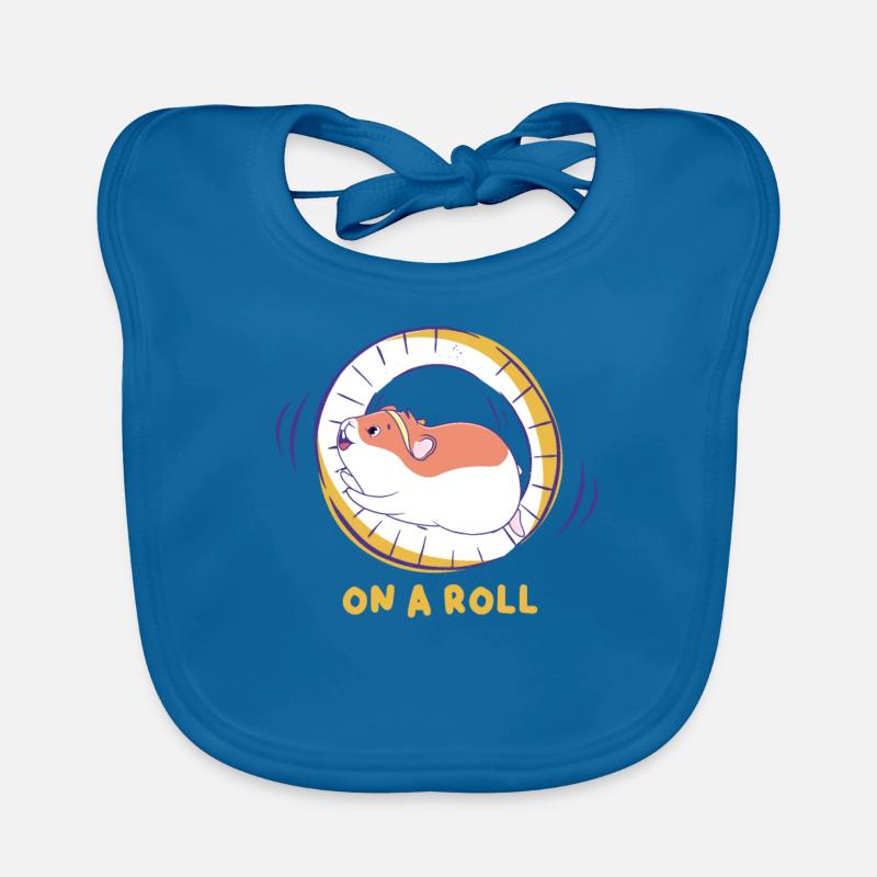 Hamster On A Roll Hamster Wheel Gift Organic Baby Bibs