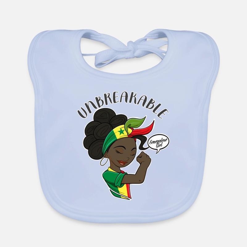 Fille sénégalaise Unbreakable Héritage sénégalais Bavoir bio Bébé