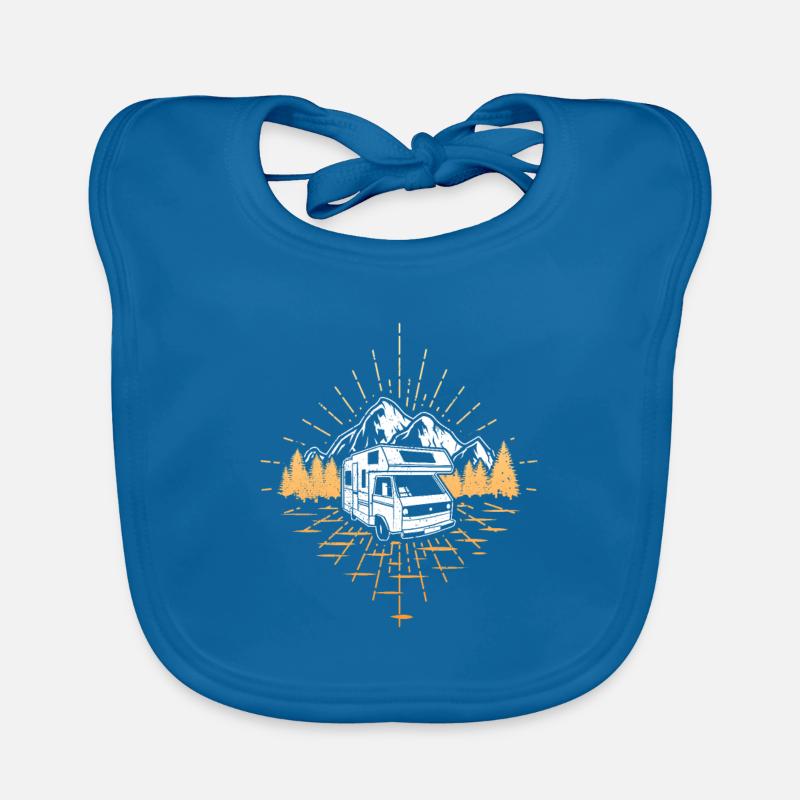 Camping-car Camping-car - Bavoir bio Bébé - bleu paon