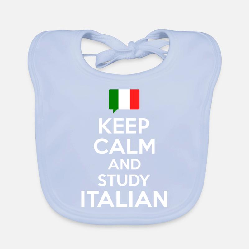 Keep Calm and study Italian Baby Bio-Lätzchen