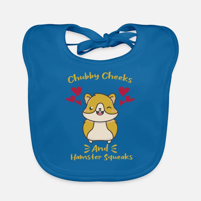 Chubby Cheeks Hamster Squeaks Hamster Cheeks Hearts Organic Baby Bibs
