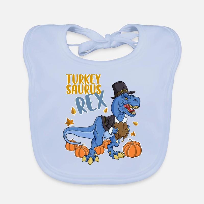 Turkey Saurus Rex I TRex Pilgrim Hat I Dinosaur Baby Bio-Lätzchen