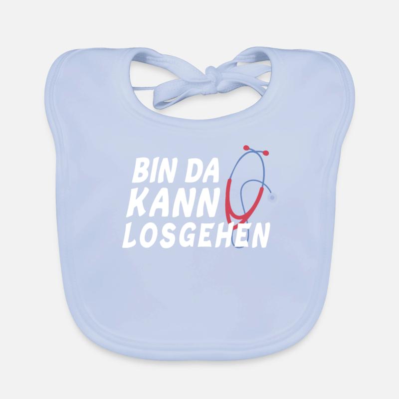 Bin da kann losgehen Stethoskop Krankenschwester Baby Bio-Lätzchen