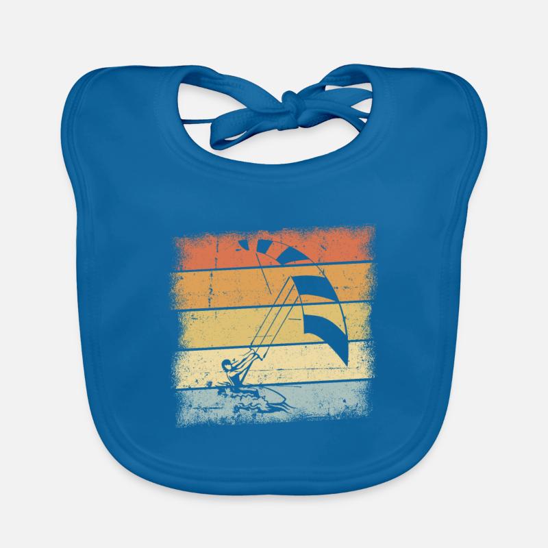 Kiteboarding Sunset Retro Design Organic Baby Bibs