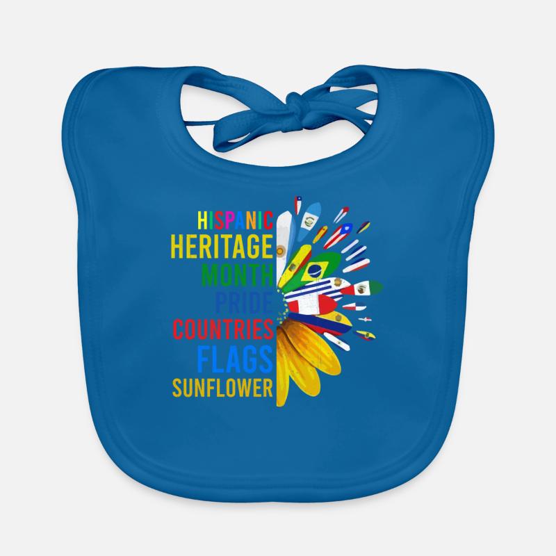 Mois du patrimoine hispanique Pride Countries Flags Sunf Bavoir bio Bébé