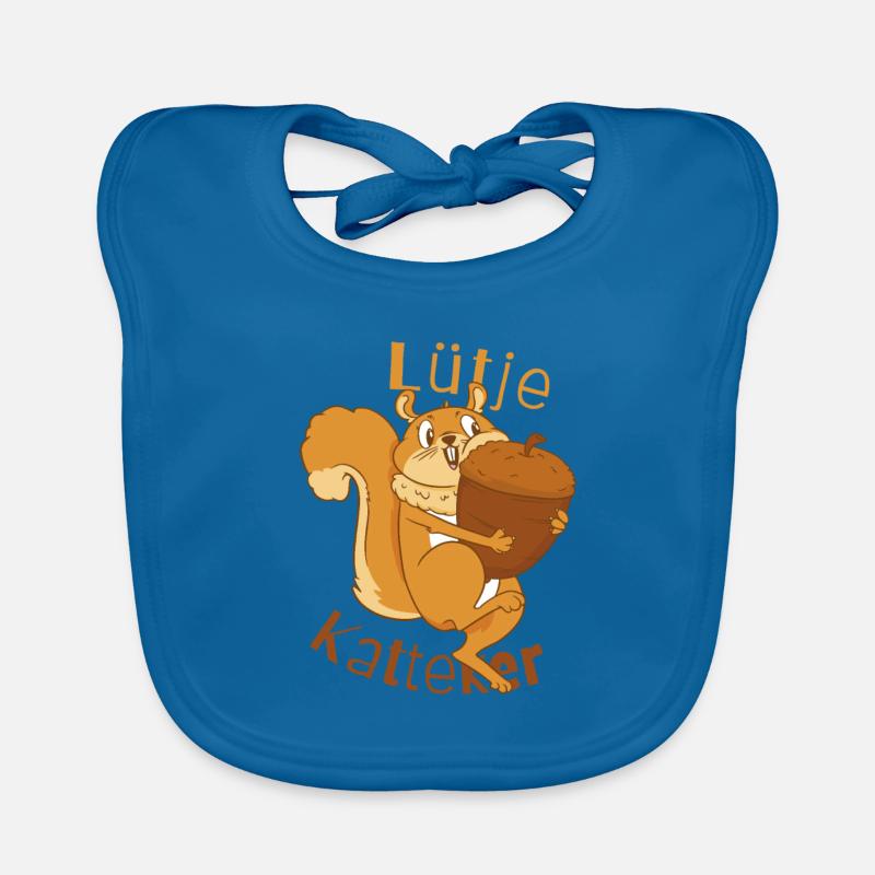 Lütje Katteker Plattdeutsch Eichhörnchen Baby Bio-Lätzchen