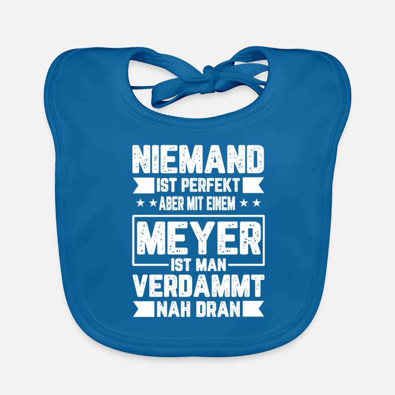 Meyer Niemand ist Perfekt Geschenkidee - Baby Bio-Lätzchen - Pfauenblau