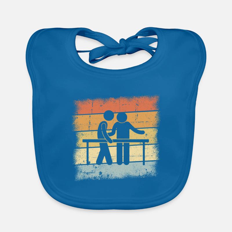 Cadeau de physiothérapeute - Bavoir bio Bébé - bleu paon