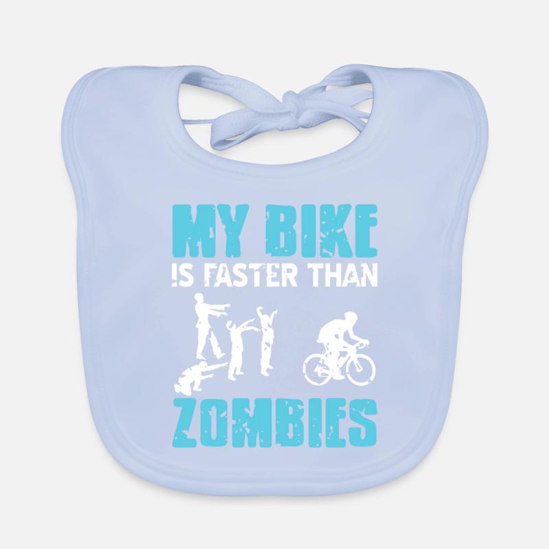 Mon vélo est plus rapide que les zombies Funny Cycling Bavoir bio Bébé