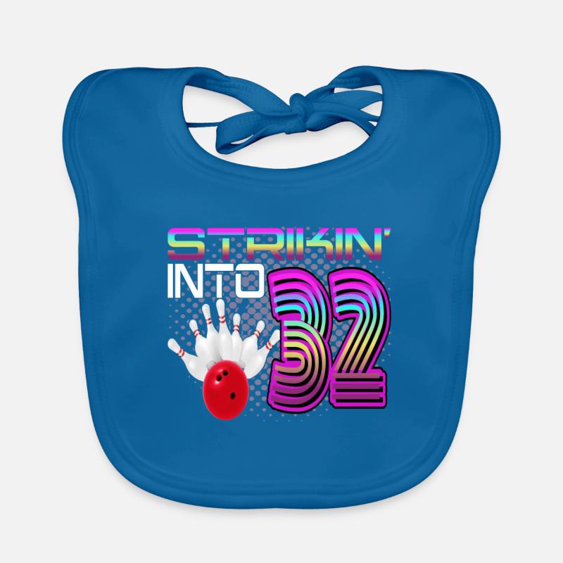 Frapper dans 32 Bowling Bowler 32e anniversaire Bavoir bio Bébé