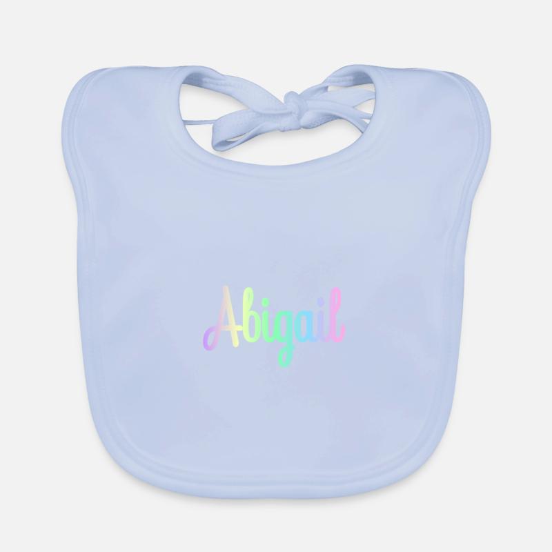 ABIGAIL Rainbow Minimalist Cursive Organic Baby Bibs