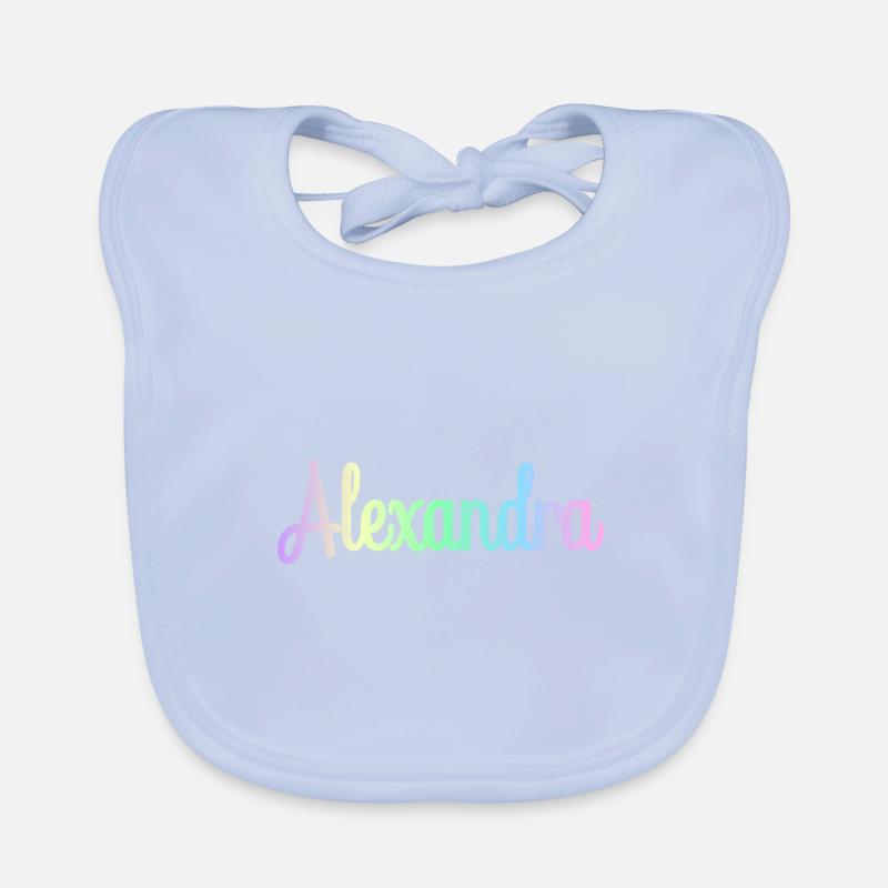 ALEXANDRA Rainbow Minimalist Cursive Baby Bio-Lätzchen