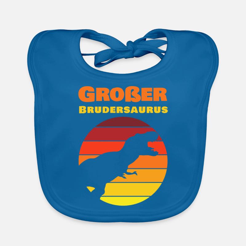 Großer Bruder Brudersaurus - Baby Bio-Lätzchen - Pfauenblau