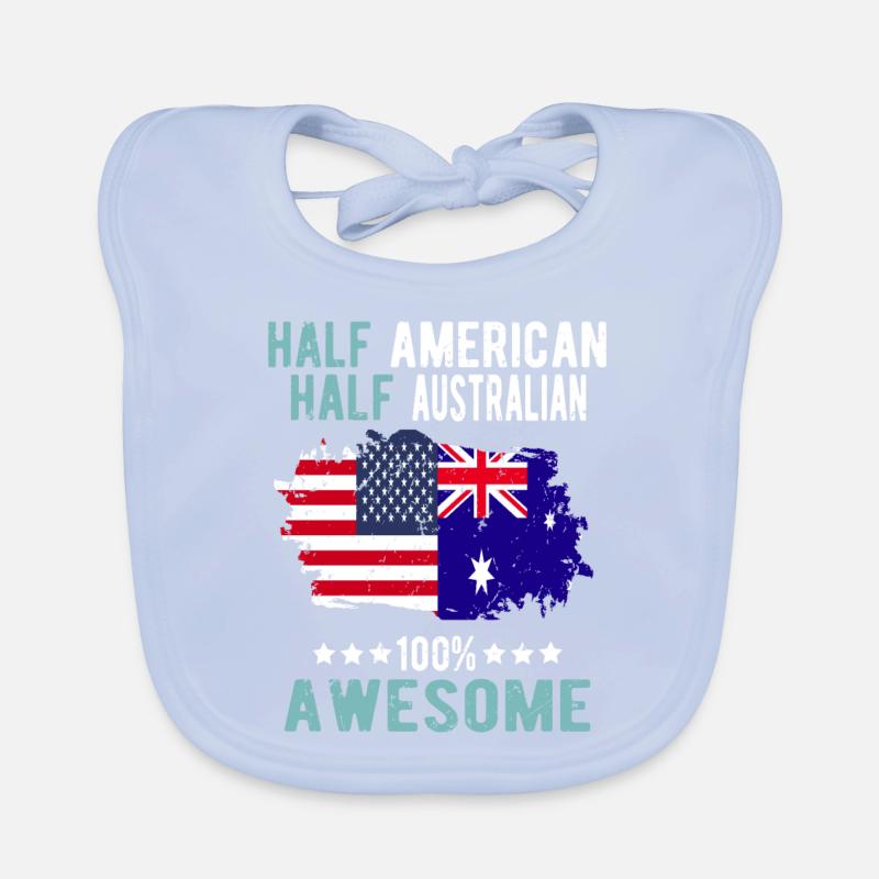 Half American Half Australian Organic Baby Bibs