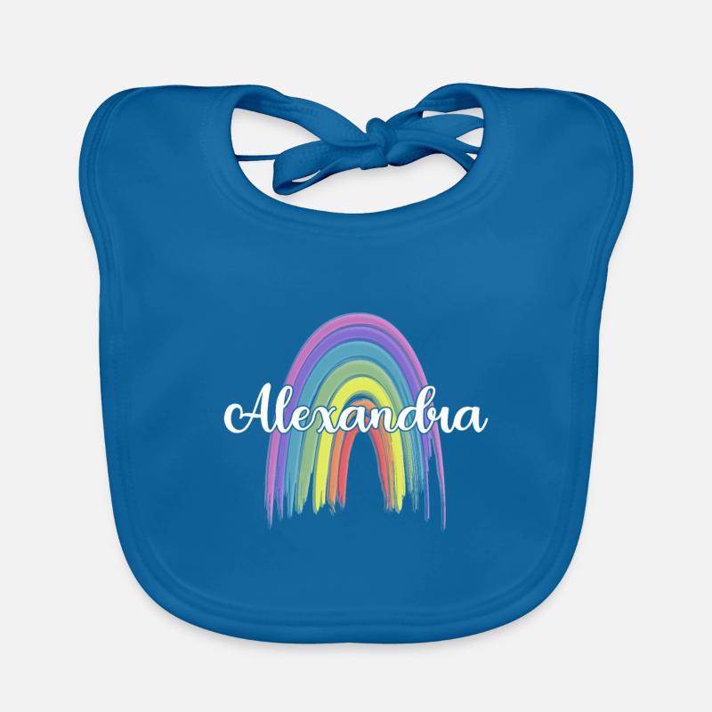 ALEXANDRA Arc-en-ciel Cursive Bavoir bio Bébé