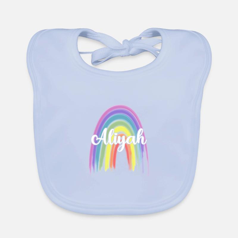 ALIYAH Rainbow Cursive Organic Baby Bibs