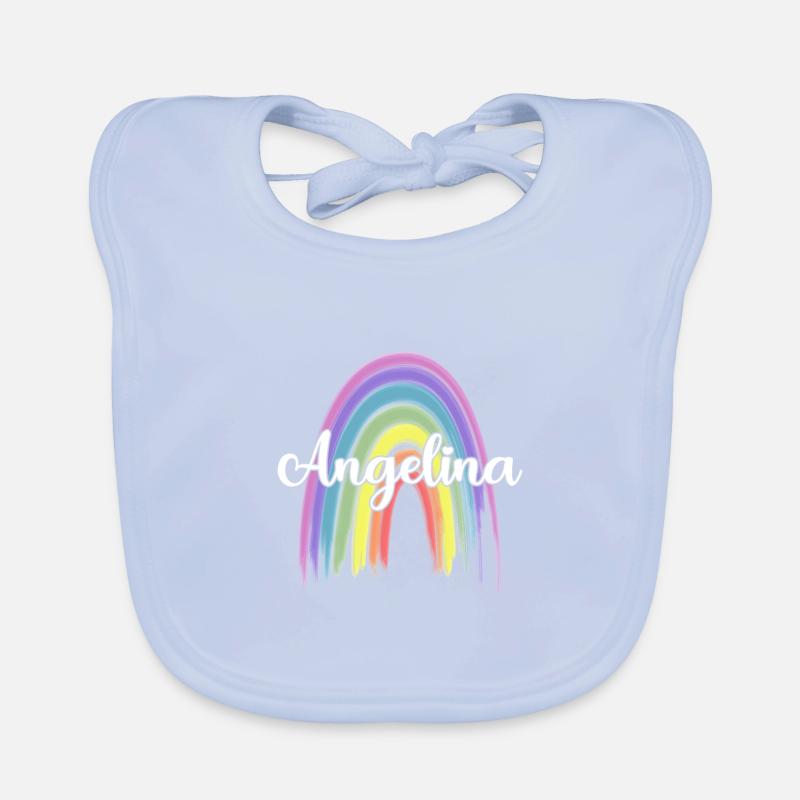 ADDISON Rainbow Cursive Organic Baby Bibs
