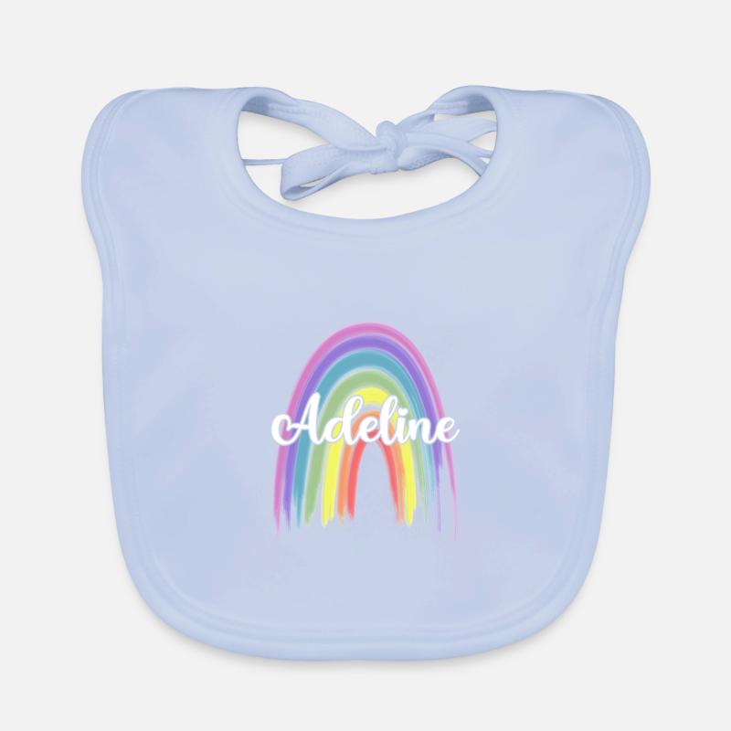 ADELINE Rainbow Cursive Organic Baby Bibs