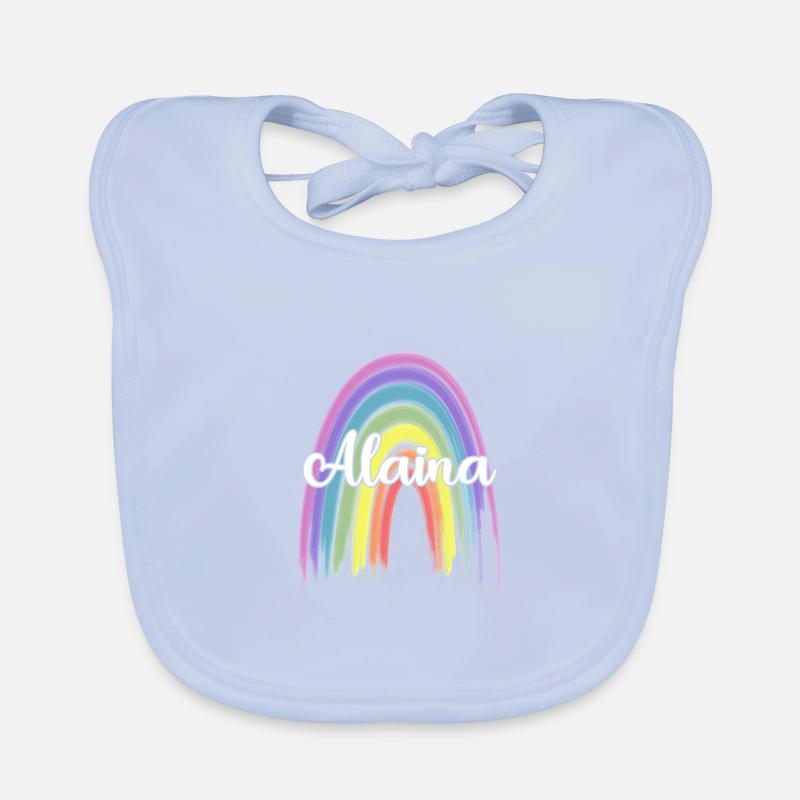ALAINA Arc-en-ciel Cursive Bavoir bio Bébé
