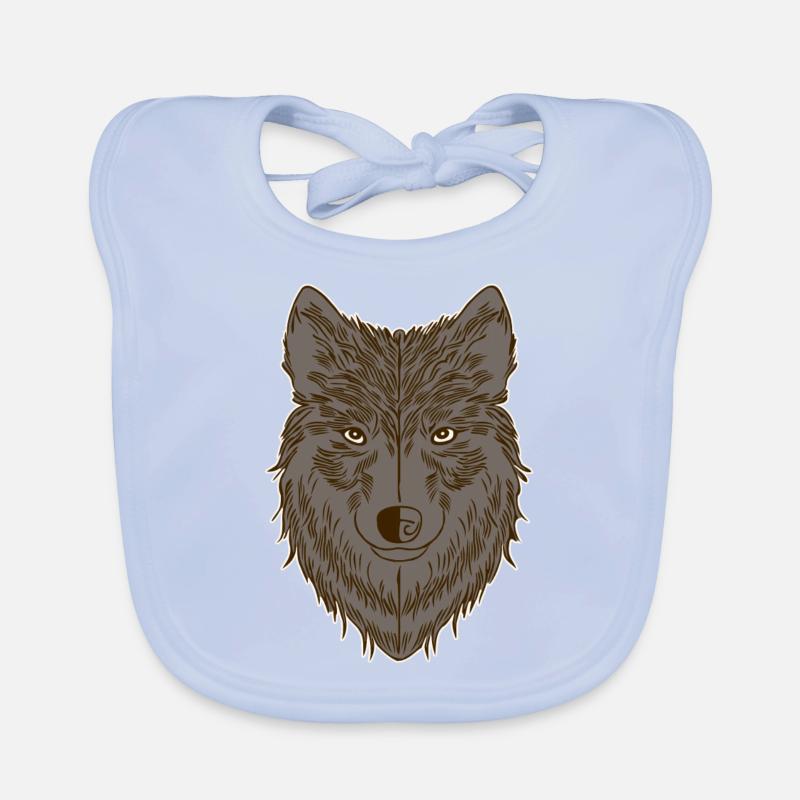 Wolfsmotiv Baby Bio-Lätzchen