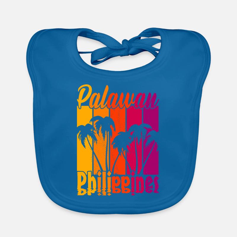 Vintage Palawan Philippines Coucher de soleil Bavoir bio Bébé