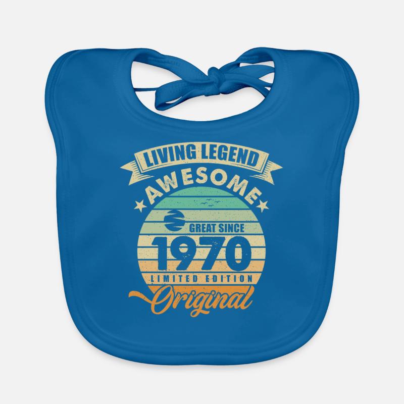 1970 Birthday Retro Orginal Organic Baby Bibs