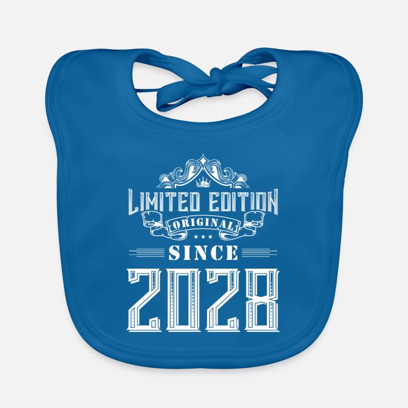 Édition limitée 2028 - Bavoir bio Bébé - bleu paon