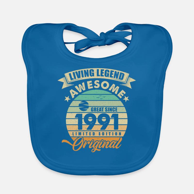 1991 Geburtstag Retro Orginal Baby Bio-Lätzchen