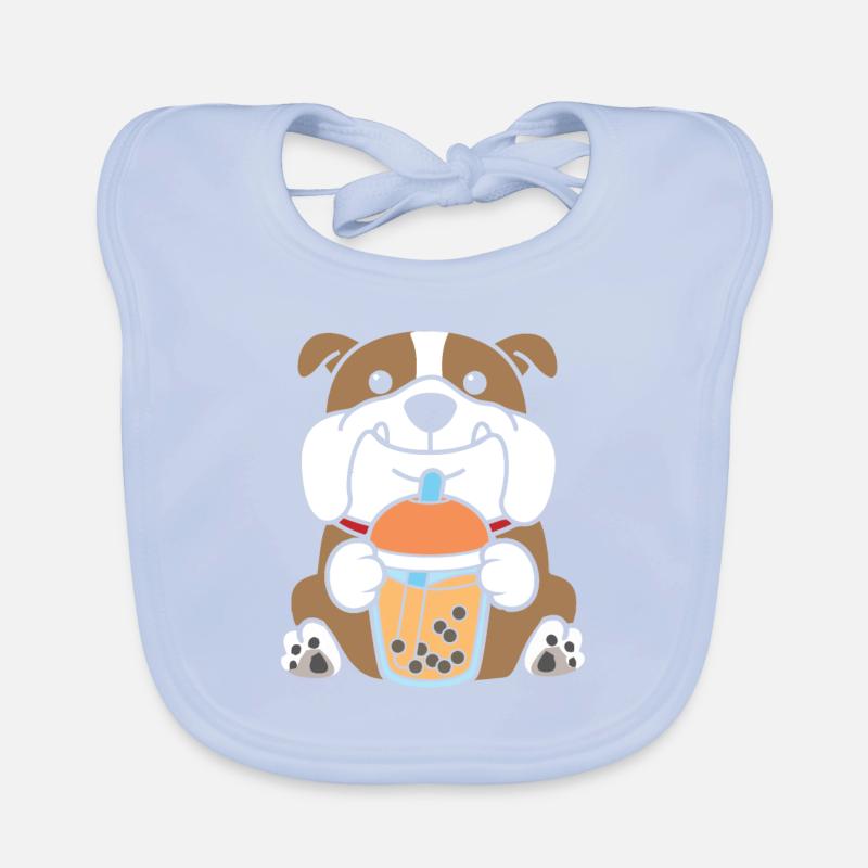 Bubble Tea Chien Bouledogue Anglais Bavoir bio Bébé